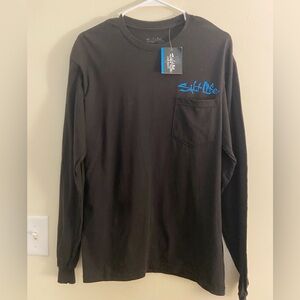 Salt Life “Amerisail” Long Sleeve Pocket Tee – Black – Medium – NWT